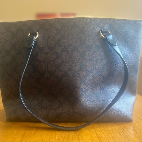 Coach Dark Brown Signature Gallery Tote (EUC) - Picture 3 of 10